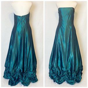 Jessica McClintock for Gunne Sax Vintage Emerald Strapless prom Dress